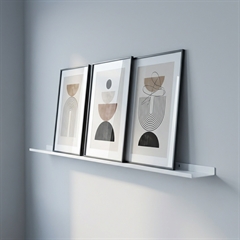 Gallerihylde i metal - 60 cm. - Pulverlakeret Hvid